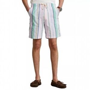 Polo Ralph Lauren Men's Relaxed Fit Seersucker Pink Stripe Short Small